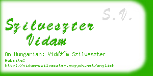 szilveszter vidam business card